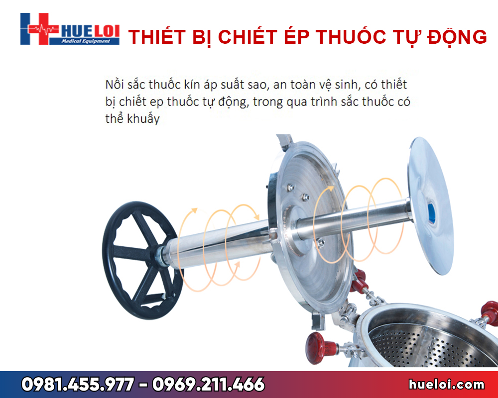 Máy sắc thuốc bắc có áp suất YJH20 và YJH40 — 2 loại nồi 20 lít và 40 lít, áp suất 0,1 MPa